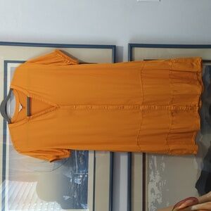 Splendid Mustard Orange Straight Cut Mini Dress Size Medium